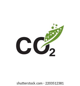 Icono de CO 2 Dióxido de carbono y plantilla de símbolos