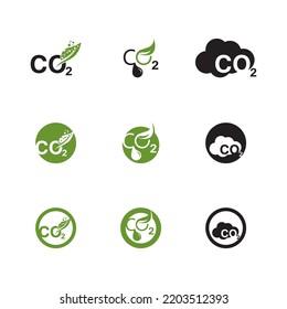 CO 2 Carbon Dioxide icon and symbol template