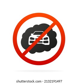 Co 2 emissions in flat style on white background. Simple vector illustration. Vector flat illustration