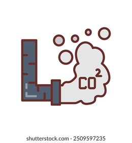 CO 2 Gefüllte Symbole, Vektorgrafik
