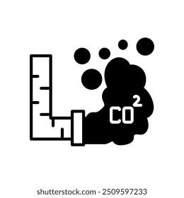 CO 2 Glyphe-Symbol, Vektorgrafik