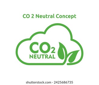 Co 2 neutral concept. Save the world, environmental and ecology concept vector illustration.