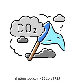 co absorption carbon color icon vector. co absorption carbon sign. isolated symbol illustration