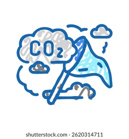 co absorption carbon doodle icon sketch vector. co absorption carbon sign. isolated symbol illustration