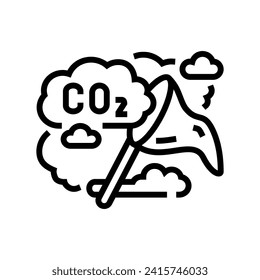 co absorption carbon line icon vector. co absorption carbon sign. isolated contour symbol black illustration