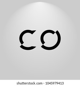 CO Abstract Black Letters with white and gray background in highlight