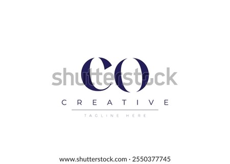 CO abstract minimalist letters Logo Monogram. It is a minimalist logo, this logo is made by combining two letters