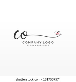CO Beauty vector initial logo, handwriting logo of initial signature, wedding, fashion, jewelry, boutique, floral and botanical with creative template for any company or business.