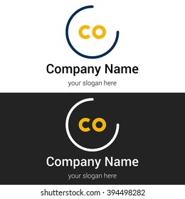 CO business logo icon design template elements. Vector color sign.