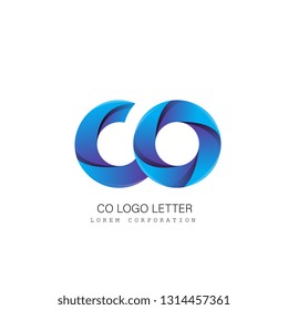 co c o circle lowercase design of alphabet letter combination with infinity suitable as a logo for a company or business - Vector