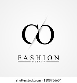 CO C O cutting and linked letter logo icon with paper cut in the middle. Creative monogram logo design. Fashion icon design template.