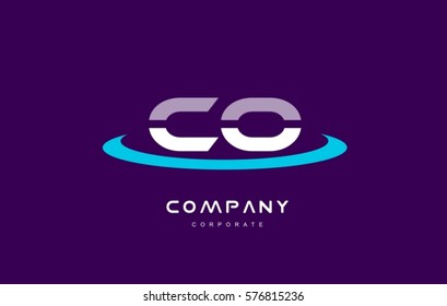 co c o cyan magenta blue letter combination alphabet vector company logo icon sign design template 