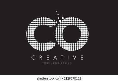 CO C O Dots Letter Logo Design White Magenta Bubble Circles and Swoosh