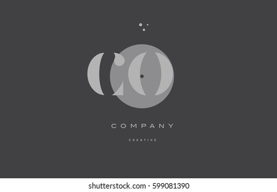 co c o  grey modern stylish alphabet dot dots eps company letter logo design vector icon template 