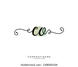 CO C O Initial handwriting logo template