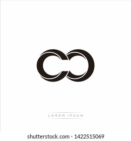 co c o Initial Letter Split Lowercase Modern Monogram linked outline rounded logo
