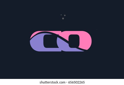 co c o pink blue alphabet letter logo purple font creative text dots company vector icon design template