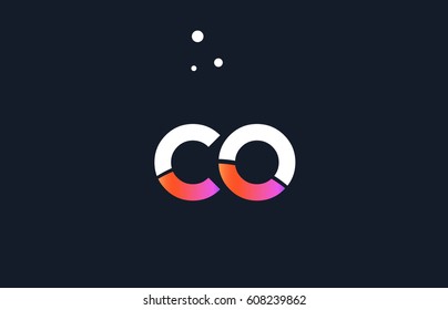 co c o  pink modern creative purple alphabet white blue gradient company letter logo design vector icon template