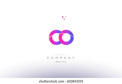 co c o  pink purple modern creative gradient alphabet company logo design vector icon template