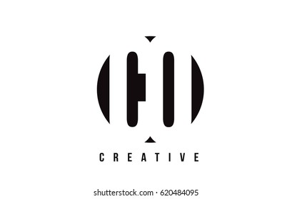 CO C O White Letter Logo Design with Circle Background Vector Illustration Template.