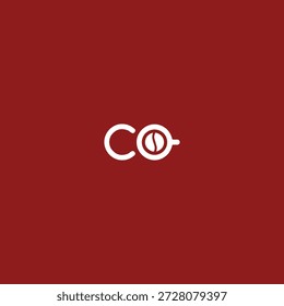 Diseño de Vector plano del icono del logotipo del café del CO.