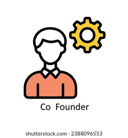 Co  Founder vector  Filled outline Design illustration. Symbol on White background EPS 10 File