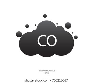 CO icon. Carbon monoxide formula vector