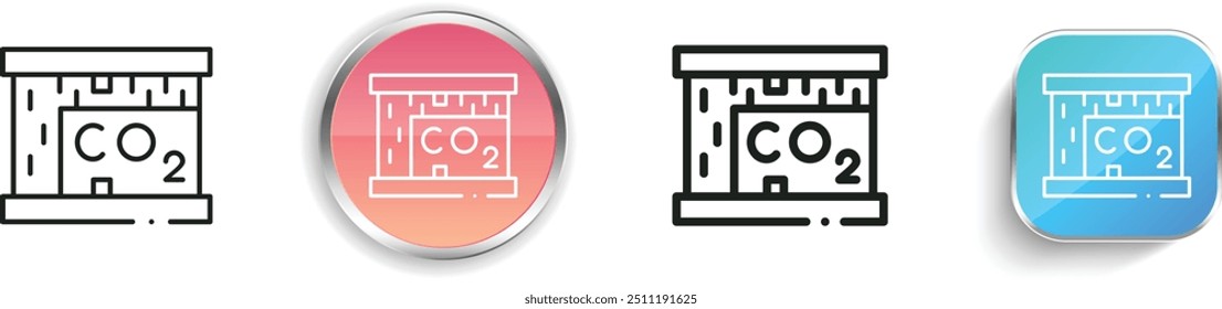 co icon. Thin Linear, Regular and Button Style Design Isolated On White Background