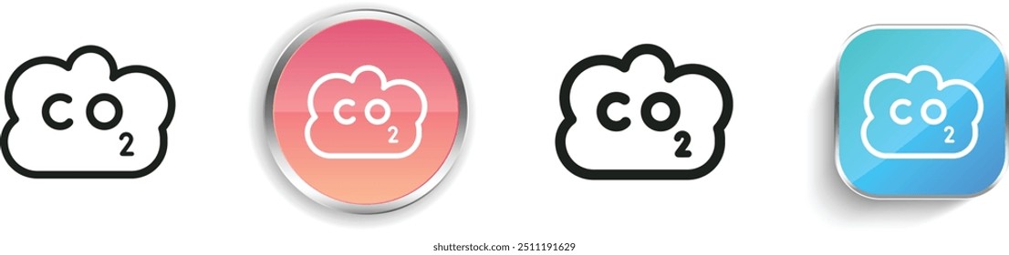 co icon. Thin Linear, Regular and Button Style Design Isolated On White Background