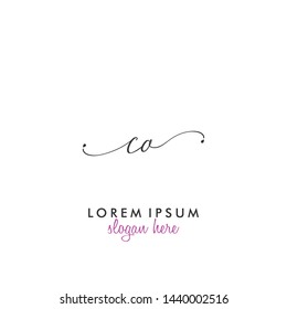 CO Initial beauty monogram logo vector