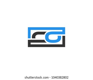 CO initial box letter logo template vector