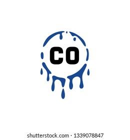 CO  Initial Handwriting logo template vector
