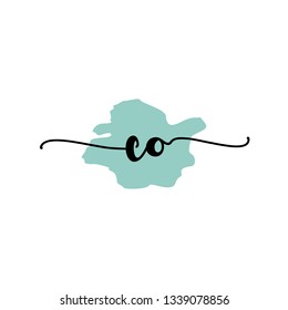CO  Initial Handwriting logo template vector
