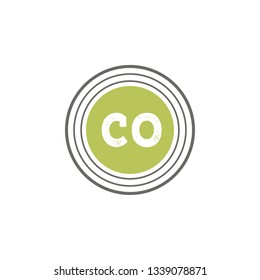 CO  Initial Handwriting logo template vector