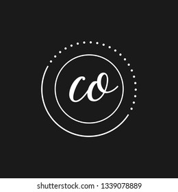 CO  Initial Handwriting logo template vector