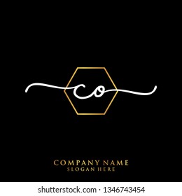 CO Initial handwriting logo template