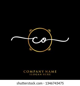 CO Initial handwriting logo template