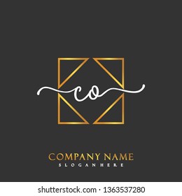 CO Initial Handwriting logo template vector