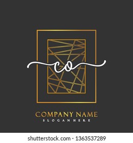 CO Initial Handwriting logo template vector