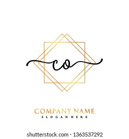 CO Initial Handwriting logo template vector