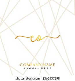 CO Initial Handwriting logo template vector