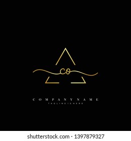 CO initial handwriting logo template vector