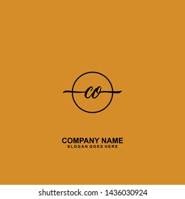 CO Initial handwriting logo template vector