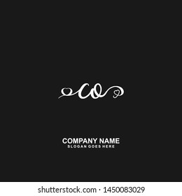 CO Initial handwriting logo vector