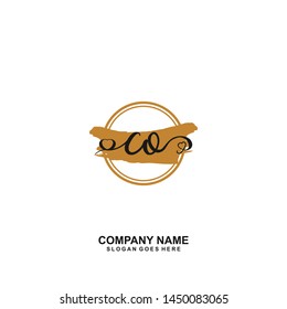CO Initial handwriting logo vector