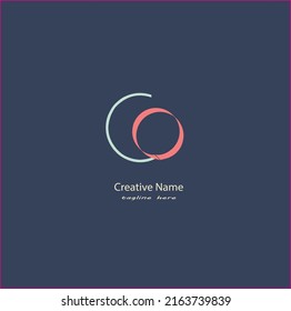 Co Initial handwriting logo vector design