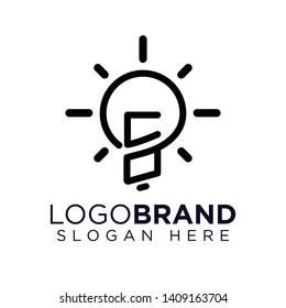 CO Initial Letter with creative bulb Logo vector