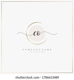 CO Initial Letter handwriting logo hand drawn template vector, logo for beauty, cosmetics, wedding, fashion and business, and other