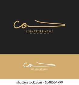 Co Initial Letter Handwriting Signature Logo Stock Vector (Royalty Free ...