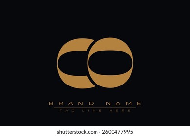 CO initial letter logo design. Letter C and O luxury alphabet letter logo icon template